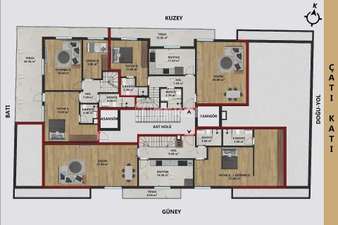 4+1 Penthouse  i Antalya, Tyrkiet Nr. 222174 - 12