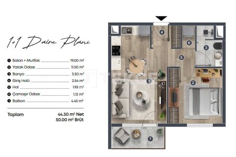1+3 Leilighet i Pursaklar, Ankara, Tyrkia Nr. 238013 - 9