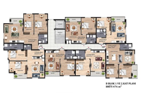 2+1 Lägenhet i Mersin, Turkiet Nr. 238014 - 17