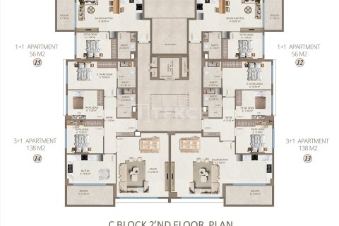 آپارتمان در Alanya ، ترکیه 2 خوابه ، 108 متر مربع. شماره 215135 - 29
