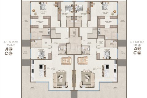 4+1 Takvåning i Alanya, Antalya, Turkiet Nr. 215139 - 30