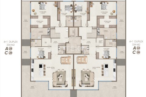 آپارتمان در  Alanya ، ترکیه 1 خوابه ، 56 متر مربع.  شماره 215133 - 30