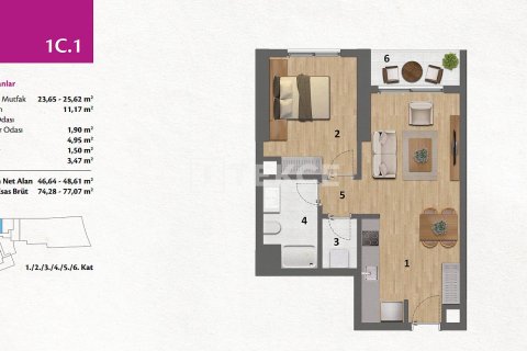 1+1 Lägenhet  i Izmir, Turkiet Nr. 221605 - 20