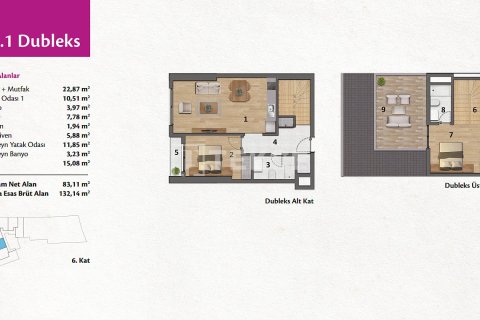 2+1 Lägenhet  i Izmir, Turkiet Nr. 221606 - 25