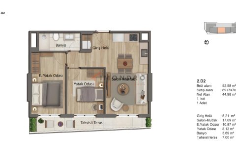 آپارتمان در Zeytinburnu،  Istanbul ، ترکیه 2 خوابه ، 72 متر مربع.  شماره 215562 - 11