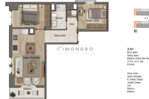 آپارتمان در Zeytinburnu،  Istanbul ، ترکیه 2 خوابه ، 72 متر مربع.  شماره 215562 - 7