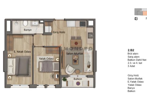 آپارتمان در Zeytinburnu،  Istanbul ، ترکیه 2 خوابه ، 72 متر مربع.  شماره 215562 - 15