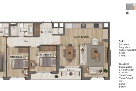 آپارتمان در Zeytinburnu،  Istanbul ، ترکیه 2 خوابه ، 72 متر مربع.  شماره 215562 - 9