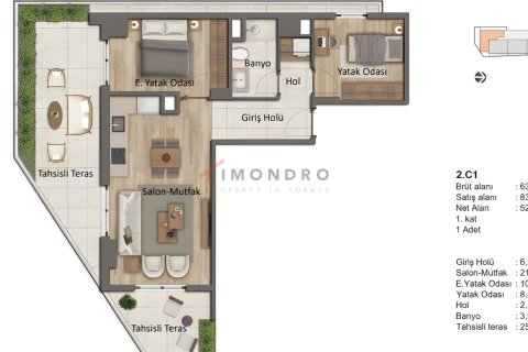 آپارتمان در Zeytinburnu،  Istanbul ، ترکیه 2 خوابه ، 72 متر مربع.  شماره 215562 - 13