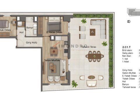 آپارتمان در Zeytinburnu،  Istanbul ، ترکیه 1 خوابه ، 50 متر مربع.  شماره 215561 - 14