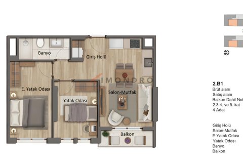 آپارتمان در Zeytinburnu،  Istanbul ، ترکیه 1 خوابه ، 50 متر مربع.  شماره 215561 - 8