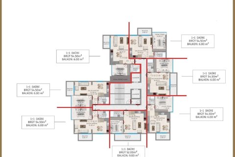 1+1 Lejlighed  i Alanya, Antalya, Tyrkiet Nr. 212342 - 24