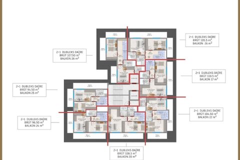 1+1 Lejlighed  i Alanya, Antalya, Tyrkiet Nr. 212342 - 23