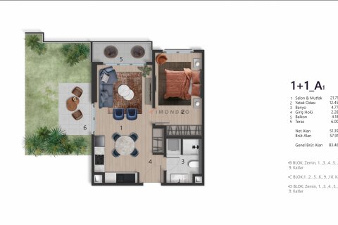 آپارتمان در Beyoglu،  Istanbul ، ترکیه 1 خوابه ، 90 متر مربع.  شماره 215568 - 11