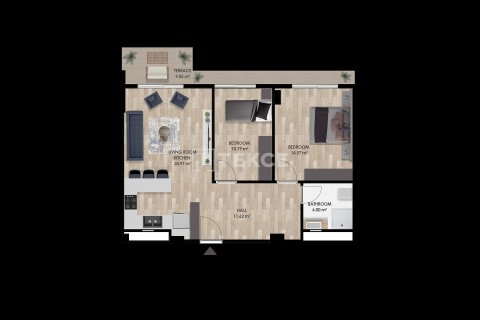 Продажа квартиры  в Аксу, Анталье, Турция 1+1, 66м2, №213272 – фото 26