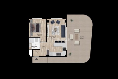 Продажа квартиры  в Аксу, Анталье, Турция 1+1, 66м2, №213272 – фото 24