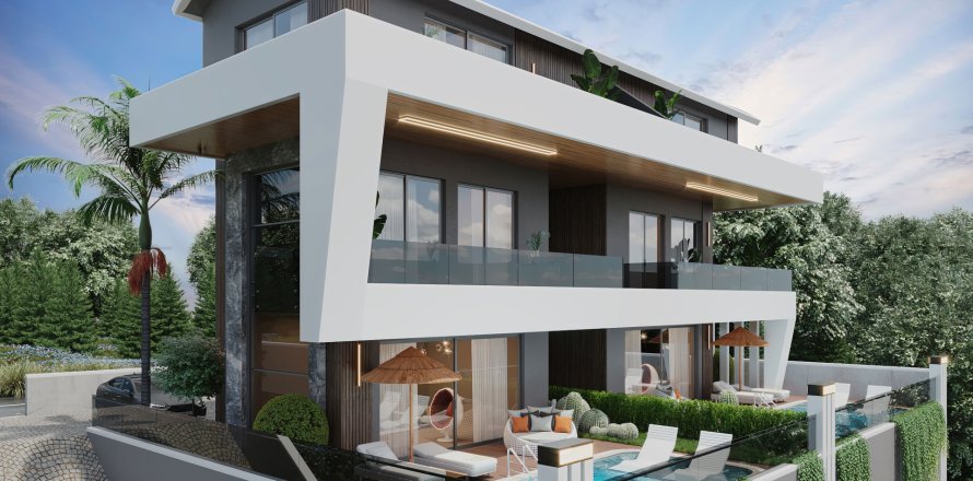 3+1 Villa  i Alanya, Antalya, Tyrkia Nr. 217591