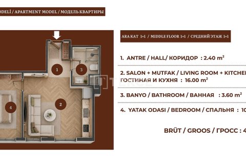 3+1 Lejlighed i Antalya, Tyrkiet Nr. 225384 - 10
