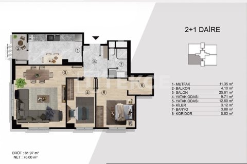 3+2 Lejlighed i Istanbul, Tyrkiet Nr. 225382 - 14