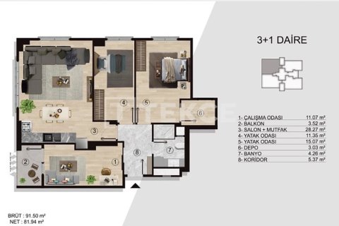 3+2 Lejlighed i Istanbul, Tyrkiet Nr. 225382 - 15