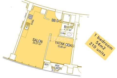 Apartment for sale  in Aksu, Antalya, Turkey, 1 bedroom, 65m2, No. 216971 – photo 22