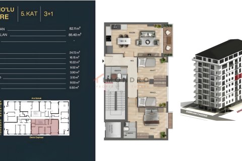 Продажа квартиры  в Бешикташе, Стамбуле, Турция 2+1, 80м2, №221259 – фото 22