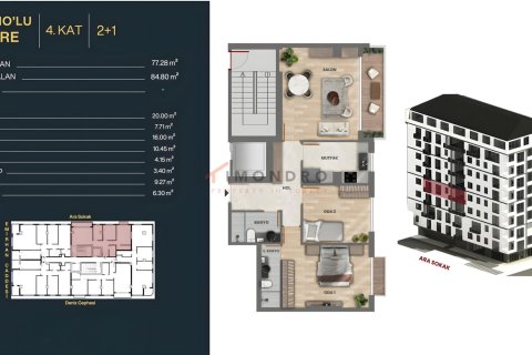 Продажа квартиры  в Бешикташе, Стамбуле, Турция 2+1, 80м2, №221259 – фото 23