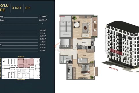 Продажа квартиры  в Бешикташе, Стамбуле, Турция 2+1, 80м2, №221259 – фото 24