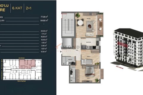 Продажа квартиры  в Бешикташе, Стамбуле, Турция 2+1, 80м2, №221259 – фото 19
