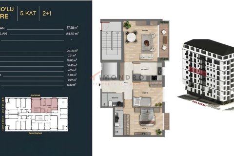 Продажа квартиры  в Бешикташе, Стамбуле, Турция 2+1, 80м2, №221259 – фото 21
