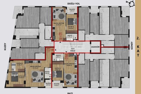 2+1 Lägenhet  i Antalya, Turkiet Nr. 213301 - 13