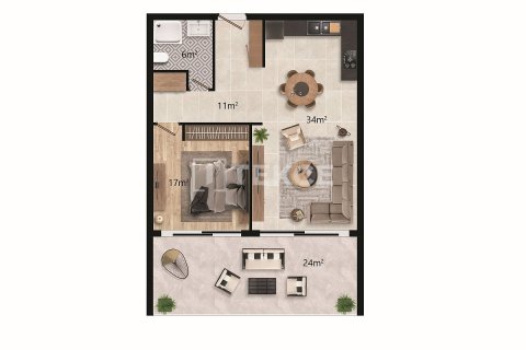 آپارتمان در  Iskele ، ترکیه 1 خوابه ، 96 متر مربع.  شماره 213305 - 29