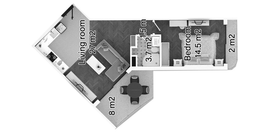 1+1 Leilighet i Caesar Palm Jumeirah, Iskele, Nr. 212906