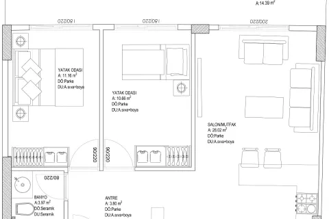 Продажа квартиры в Аксу, Анталье, Турция 2+1, 72м2, №220879 – фото 18