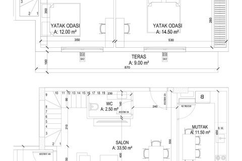 2+1 Leilighet i Yekta Ada Life Residence, Mahmutlar, Antalya, Tyrkia Nr. 226354