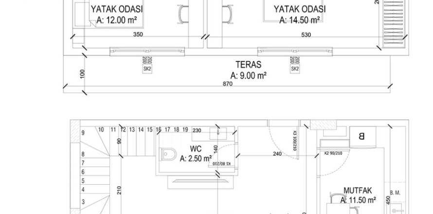 Floor plan «10», 2+1 in Yekta Ada Life Residence