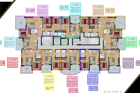 1+1 Lägenhet  i Avsallar, Antalya, Turkiet Nr. 31654 - 17