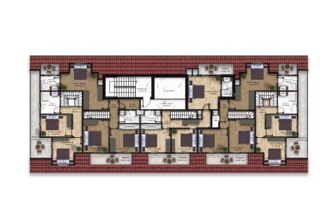 آپارتمان در  Mahmutlar ، ترکیه 1 خوابه ، 55 متر مربع.  شماره 32756 - 14