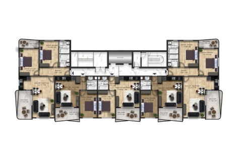 آپارتمان در  Mahmutlar ، ترکیه 1 خوابه ، 55 متر مربع.  شماره 32756 - 15
