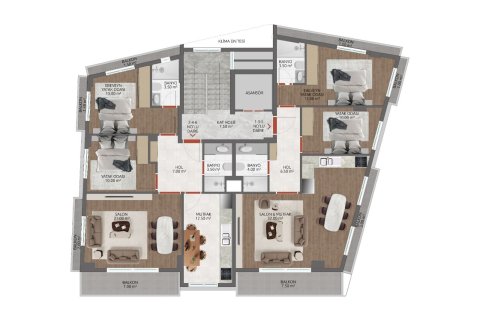 Daire  2+1  Alanya, Antalya, Türkiye №213150 - 22