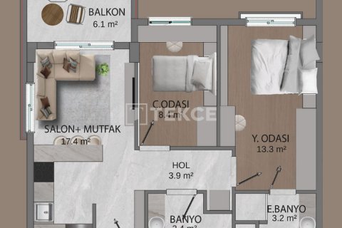 Apartment for sale  in Aksu, Antalya, Turkey, 1 bedroom, 59m2, No. 215445 – photo 18