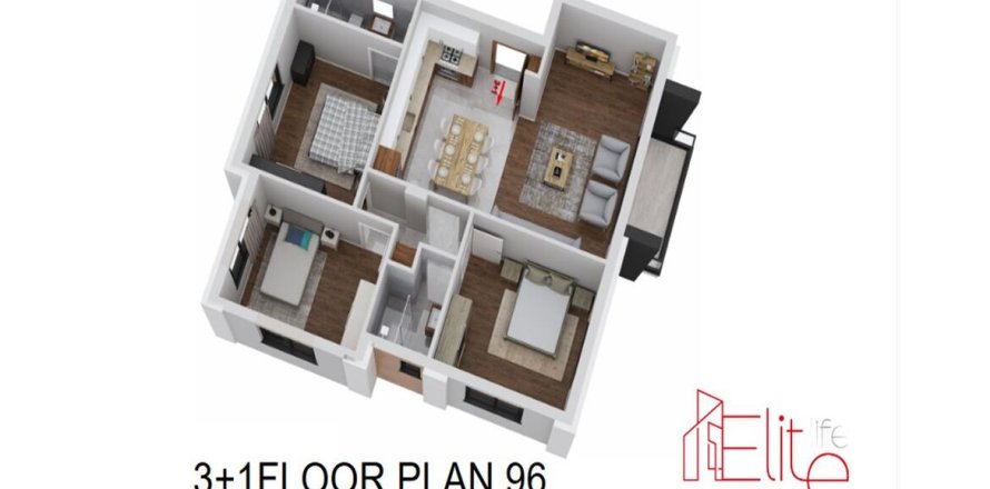 3+1 Apartment in Lapta, Girne, Northern Cyprus No. 214588