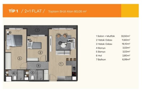 Продажа квартиры  в Анкаре, Турция 3 комн., 80м2, №227864 – фото 12