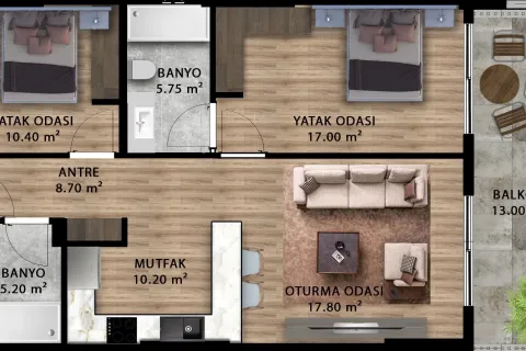 Daire  2+1  Aksu, Antalya, Türkiye №220521 - 8