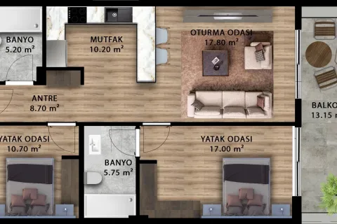 Daire  2+1  Aksu, Antalya, Türkiye №220522 - 8