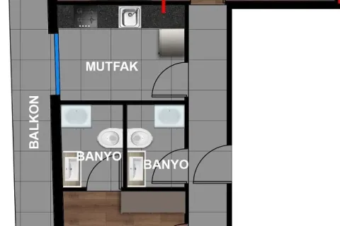 2+1 Leilighet i Mugla, Tyrkia Nr. 220237 - 12