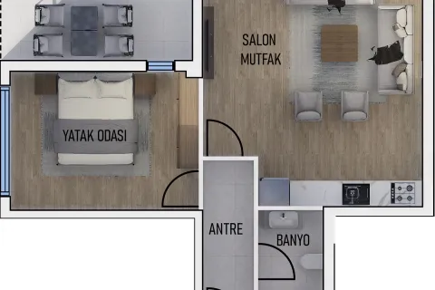 1+1 Leilighet  i Mugla, Tyrkia Nr. 220243 - 19