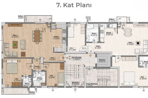 2+1 Lejlighed  i Izmir, Tyrkiet Nr. 221199 - 14