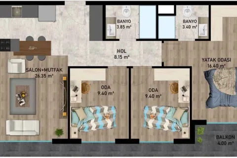 3+1 Lejlighed i Aksu, Antalya, Tyrkiet Nr. 220774 - 12