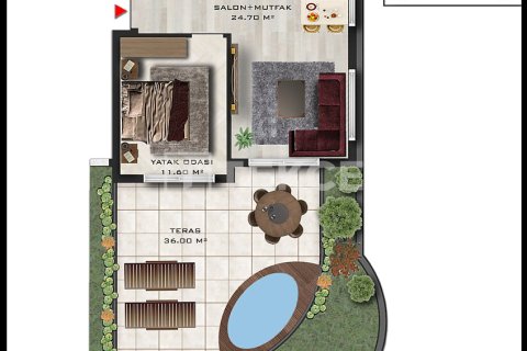 1+1 Lejlighed i Aksu, Antalya, Tyrkiet Nr. 226536 - 12